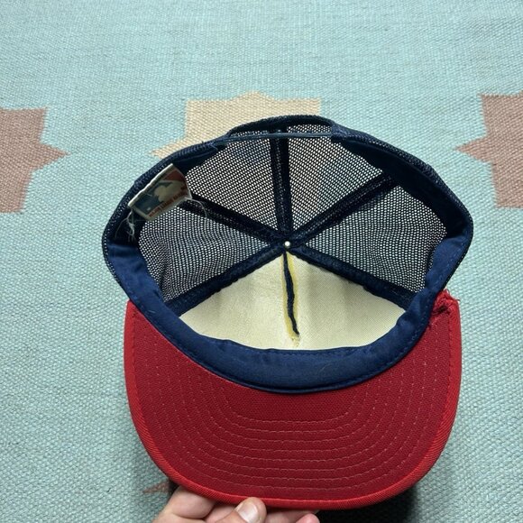 Vintage 80s trucker hat mesh cap Cleveland Indians plain logo MLB baseball - Picture 5 of 8